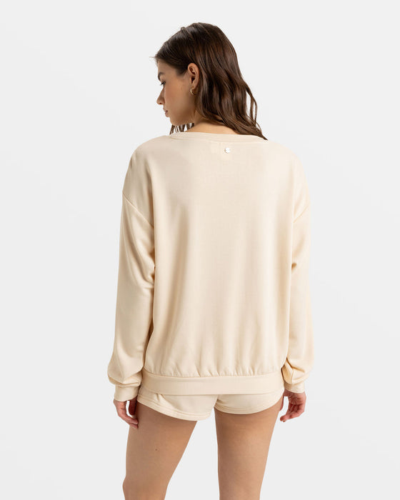 Roxy Surfing By Moonlight Sweatshirt-Tapioca