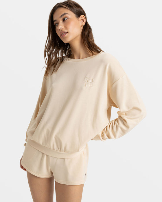 Roxy Surfing By Moonlight Sweatshirt-Tapioca
