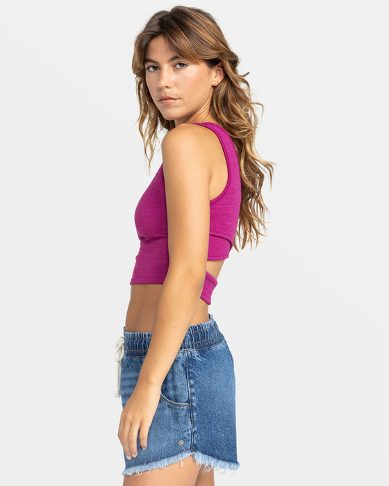Roxy Saturn Logo Tank-Wild Aster