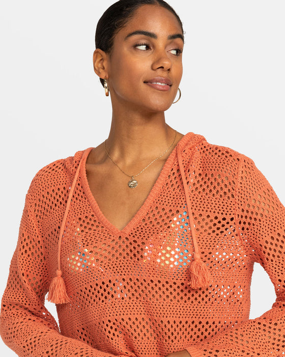 Roxy After Beach Break  Sweater-Apricot Brandy