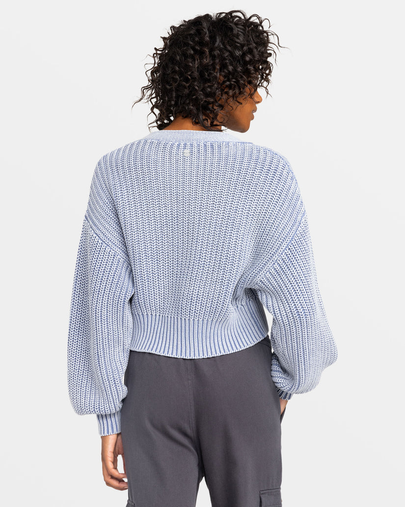 Roxy Sundaze Washed Sweater-Infinity Blue
