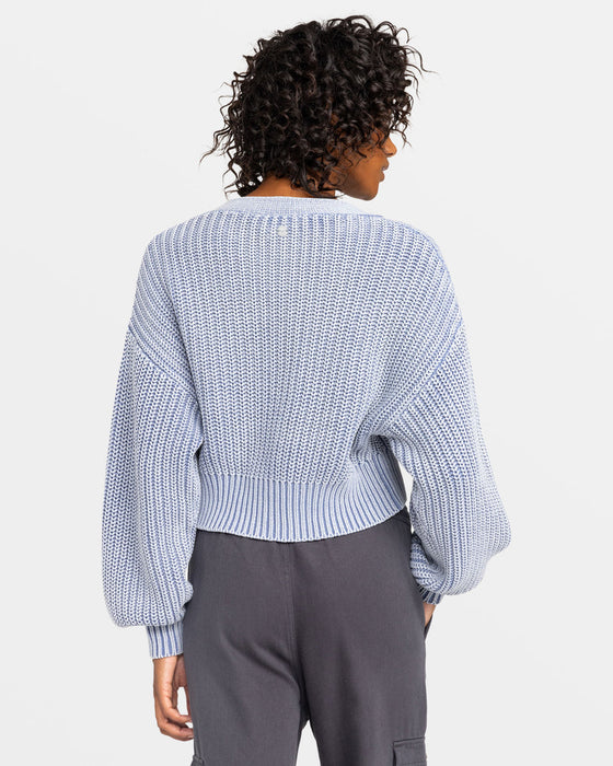 Roxy Sundaze Washed Sweater-Infinity Blue