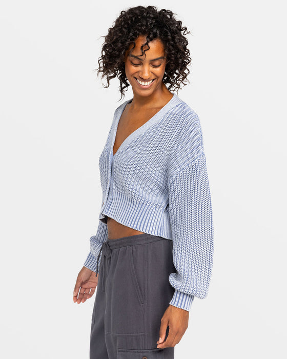 Roxy Sundaze Washed Sweater-Infinity Blue