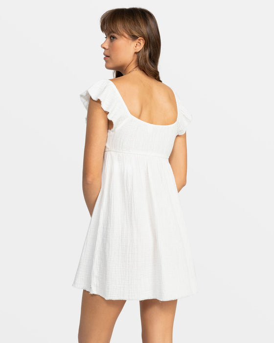 Roxy Luna Mini Dress-Egret