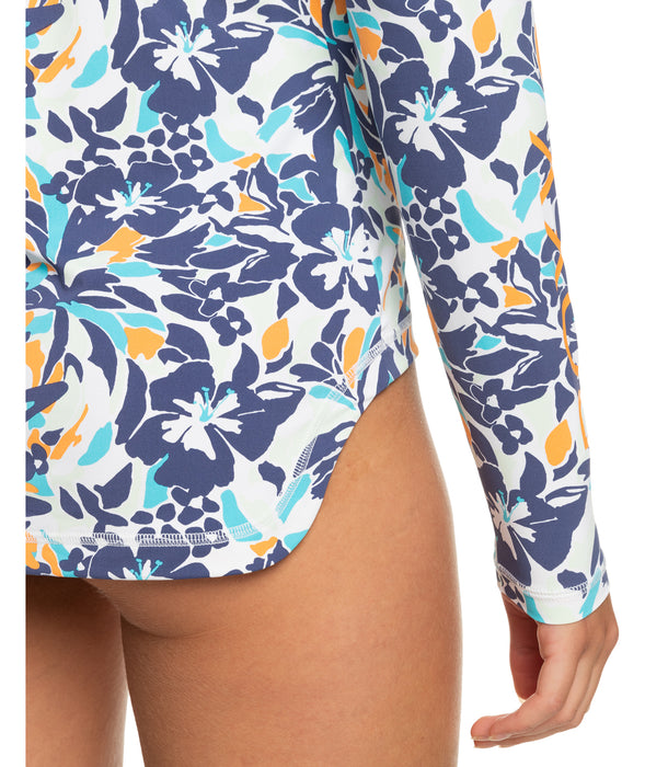 Roxy Sea Skippin PT L/S Rashguard-Bijou Blue Tropical Daze