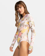Roxy Playa Paradise Back Zip One Piece-White Viva La Vida