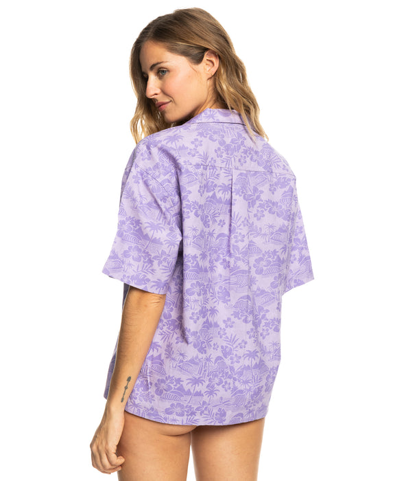 Roxy Surf.Kind.Kate. Printed Shirt-Purple Rose Surf Friends