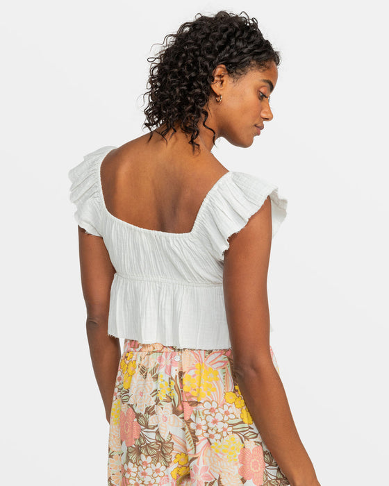 Roxy Brisa Woven Shirt-Egret