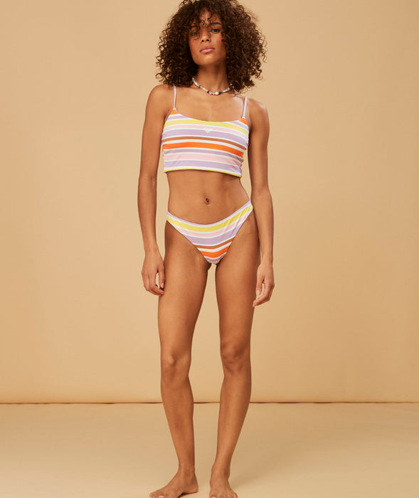 Roxy Surf.Kind.Kate. Cheeky Bottom-Bright White Aloha Stripe