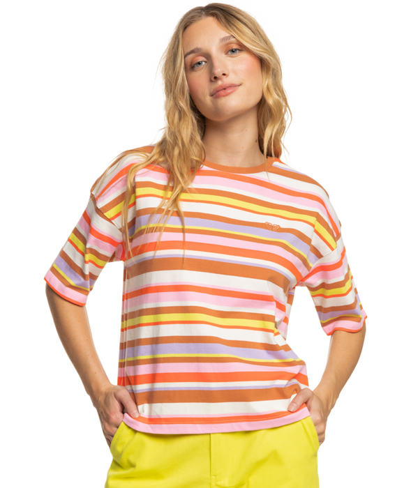 Roxy Surf.Kind.Kate. Stripe Tee-Vermillon Sun Struck Stripe