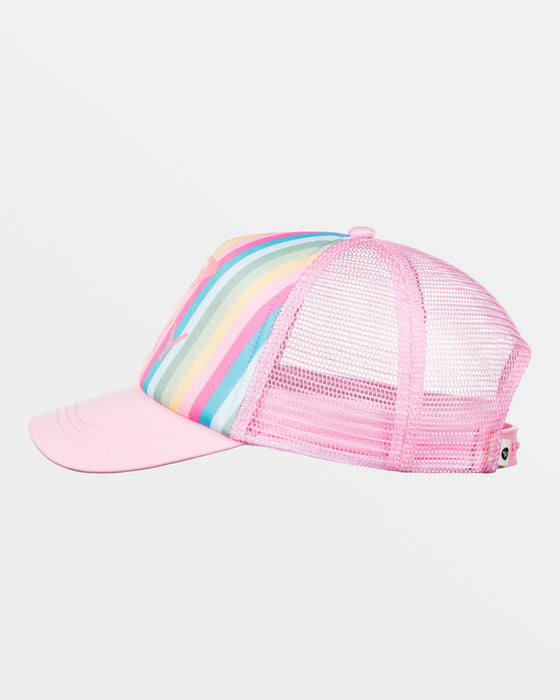 Roxy Girls Sweet Emotions Hat-Maui Blue Rainbow Stripe
