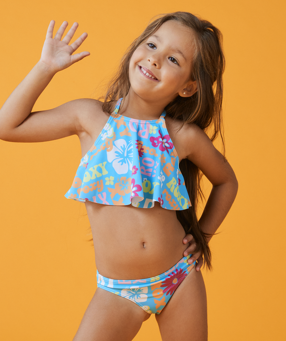 Roxy Flower Vintage Power Flutter Bikini Bachelor Button REAL Watersports