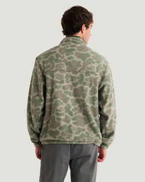 Free Fly Ashridge Fleece Half Zip Jacket-Vintage Camo Oil Green— Alternate View