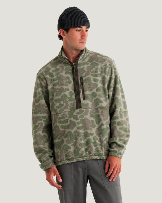 Free Fly Ashridge Fleece Half Zip Jacket-Vintage Camo Oil Green