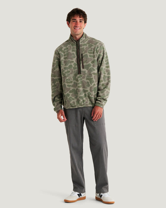 Free Fly Ashridge Fleece Half Zip Jacket-Vintage Camo Oil Green