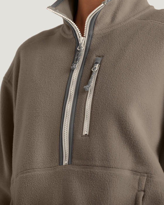Free Fly Ashridge Fleece Half Zip Jacket-Fossil