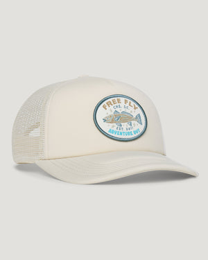 Free Fly Fish Camp Foam Trucker Hat-Birch