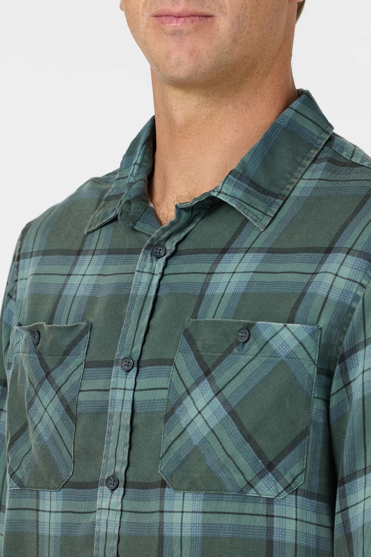 O'Neill OG Printed Flannel L/S Shirt-Hunter Green