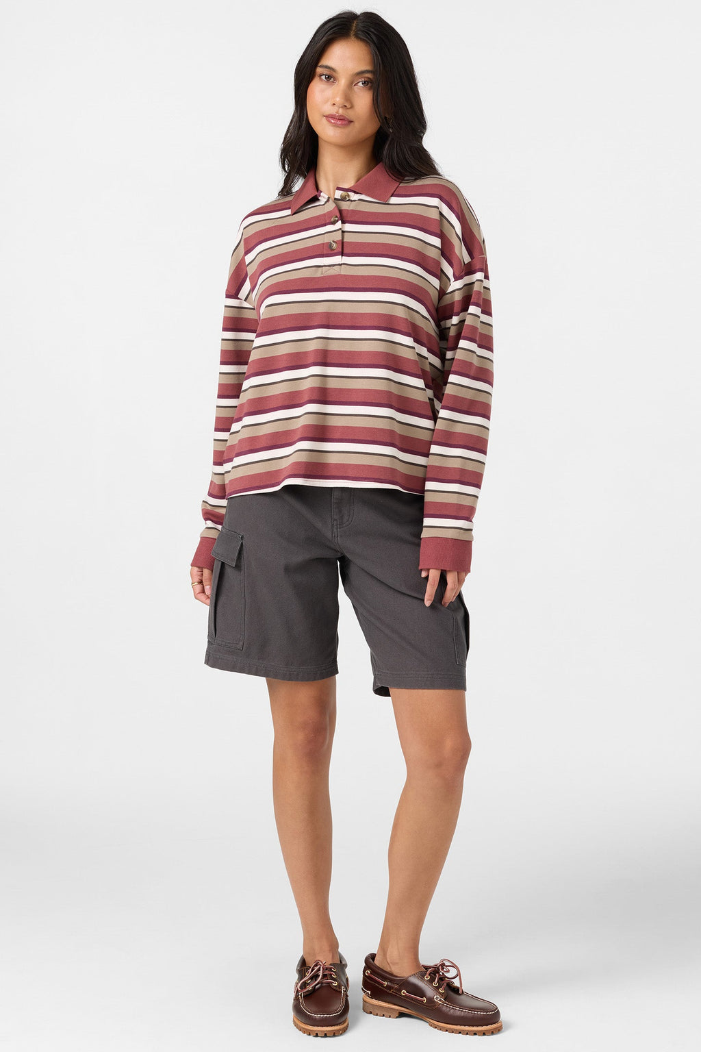 O'Neill OG Kyra Crop Polo Shirt-Apple Butter