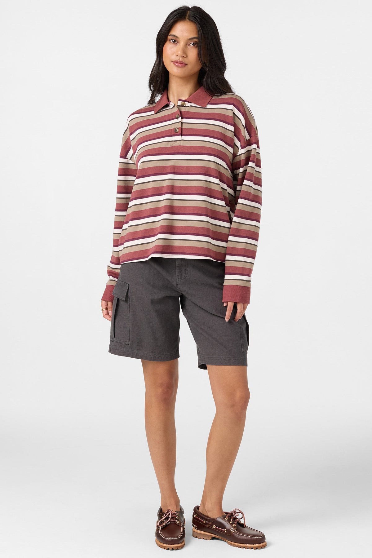 O'Neill OG Kyra Crop Polo Shirt-Apple Butter