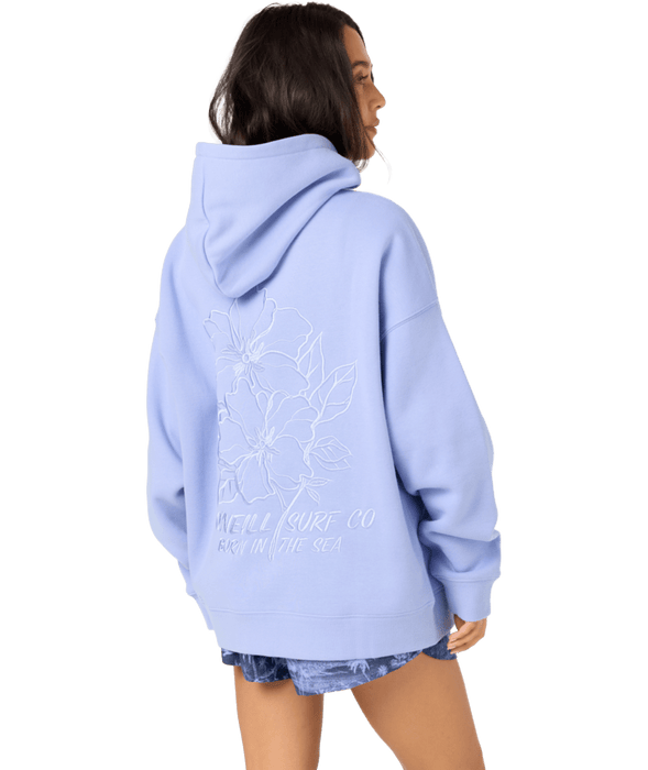 O'Neill Born In The Sea Oversized Hooded Sweatshirt-Blue Jelly