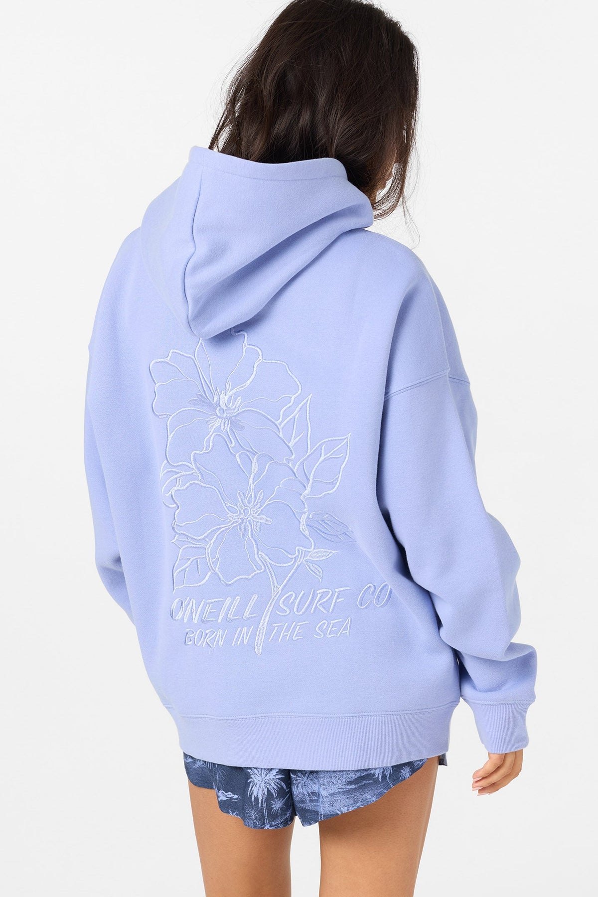 O'Neill Born In The Sea Oversized Hooded Sweatshirt-Blue Jelly