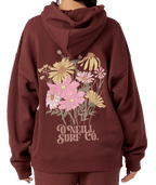 O'Neill Flora Bouquet Oversized Hooded Sweatshirt-Chocolate
