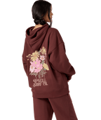 O'Neill Flora Bouquet Oversized Hooded Sweatshirt-Chocolate