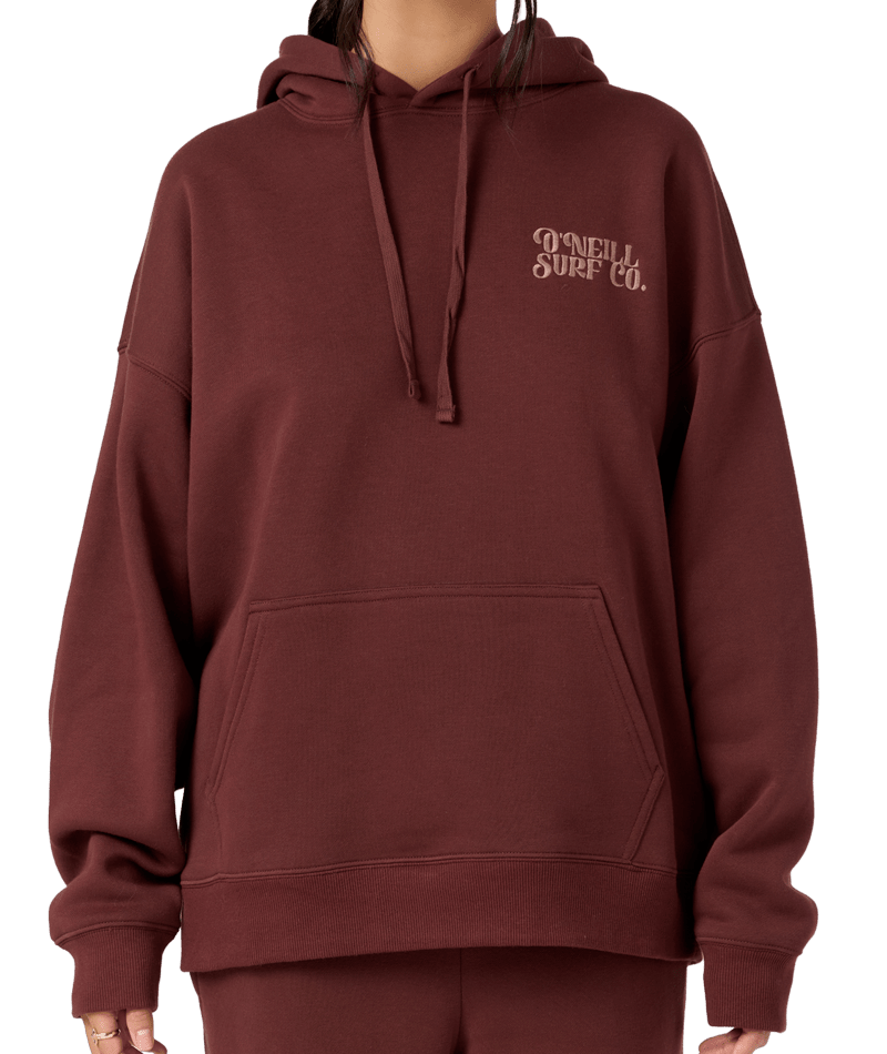 O'Neill Flora Bouquet Oversized Hooded Sweatshirt-Chocolate