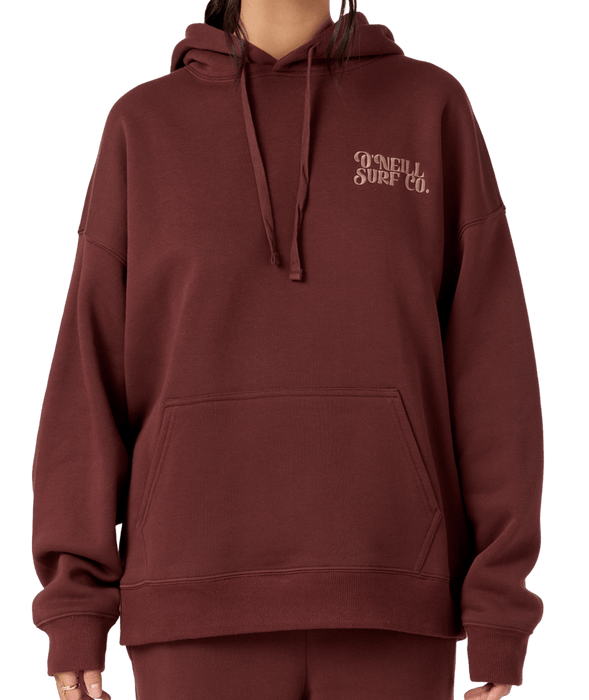 O'Neill Flora Bouquet Oversized Hooded Sweatshirt-Chocolate