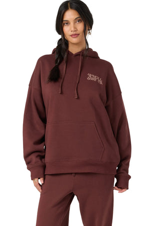 O'Neill Flora Bouquet Oversized Hooded Sweatshirt-Chocolate— Alternate View