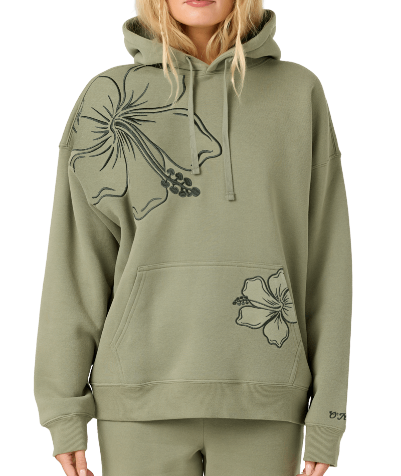 O'Neill Hibiscus Oversized Hooded Sweatshirt-Sage