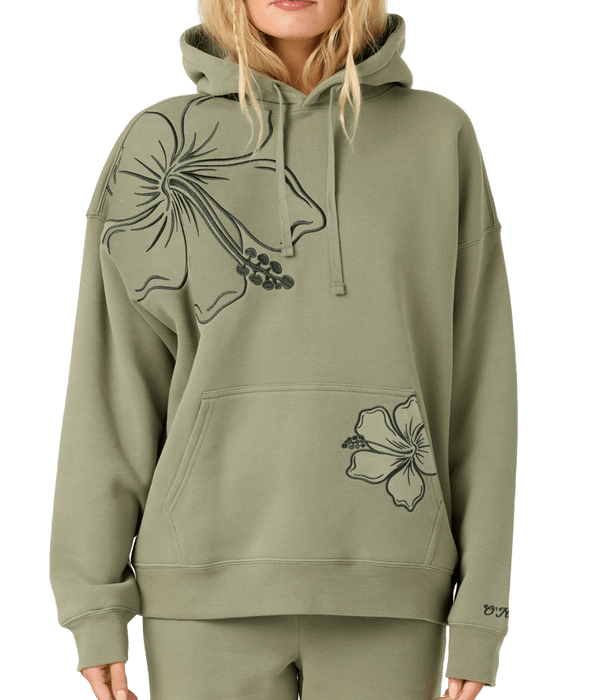 O'Neill Hibiscus Oversized Hooded Sweatshirt-Sage