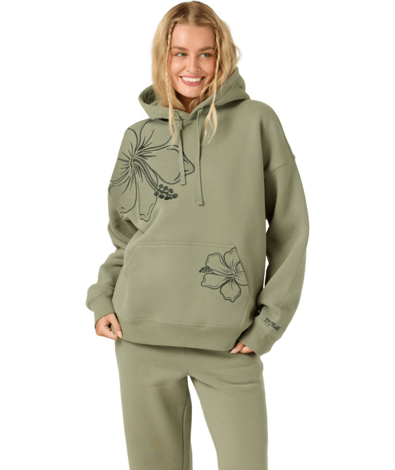 O'Neill Hibiscus Oversized Hooded Sweatshirt-Sage
