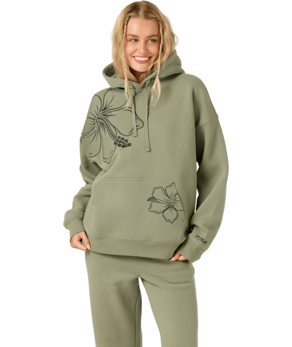 O'Neill Hibiscus Oversized Hooded Sweatshirt-Sage