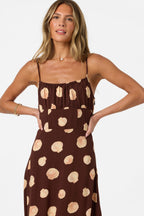 O'Neill Jorgie Camila Shell Midi Dress-Chocolate