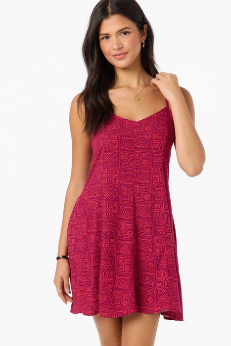 O'Neill Darcy Aria Doodle Mini Dress-Raspberry