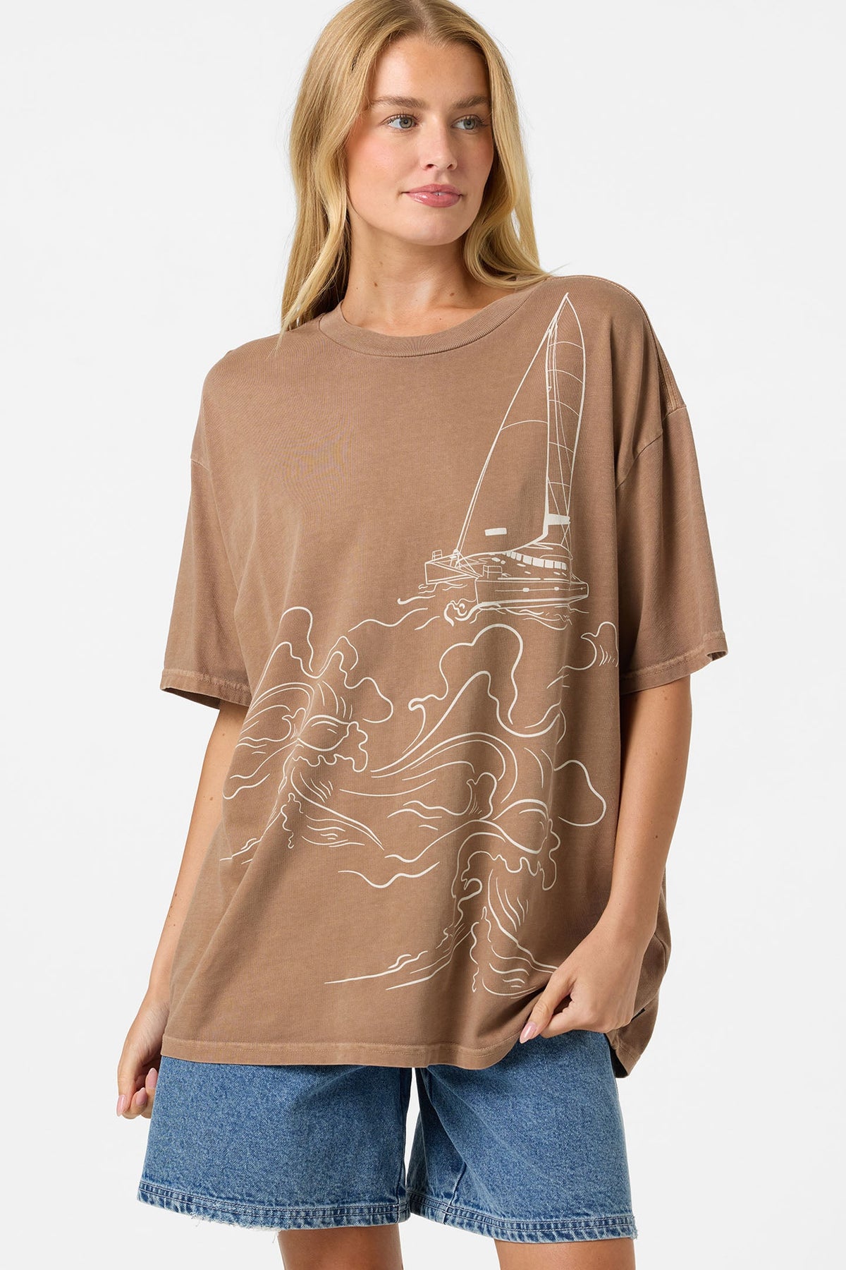 O'Neill OG Boat Oversized Tee-Carob Brown