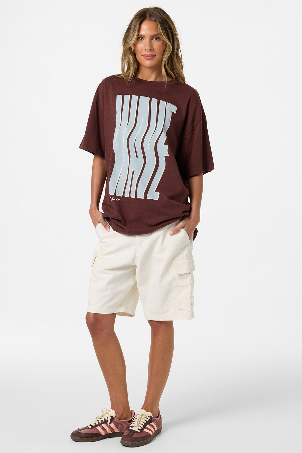 O'Neill Wave Oversized Tee-Chocolate