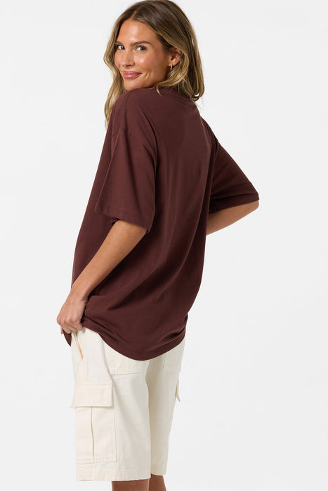 O'Neill Wave Oversized Tee-Chocolate