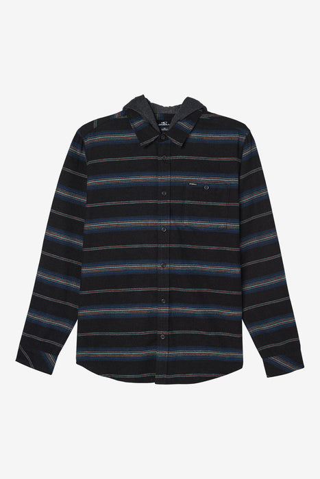 O'Neill Redmond Hooded Flannel L/S Shirt-Black