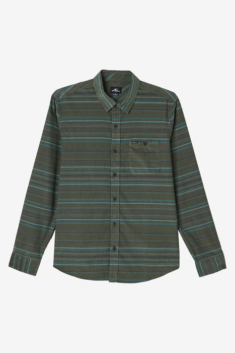 O'Neill Caruso Stripe Cord L/S Shirt-Dark Olive