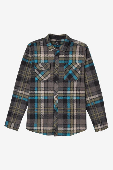 O'Neill Glacier Plaid Superfleece L/S Shirt-Grey
