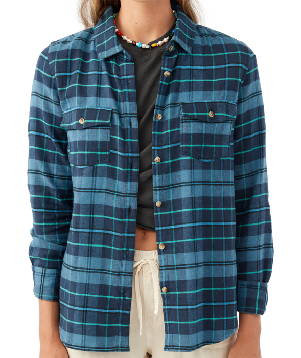 O'Neill Nash Flannel L/S Shirt-Storm Blue