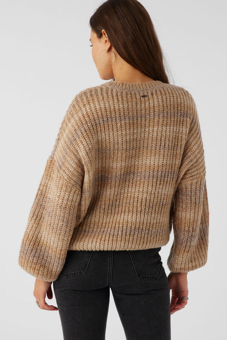 tobacco colored sweater High Neck Havana Crew neck Texture takes center stage in this crewneck sweater Equipment Womens Rosie Sweater, Tobacco