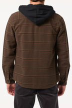O'Neill Archer Hooded Flannel L/S Shirt-Turkish Coffee