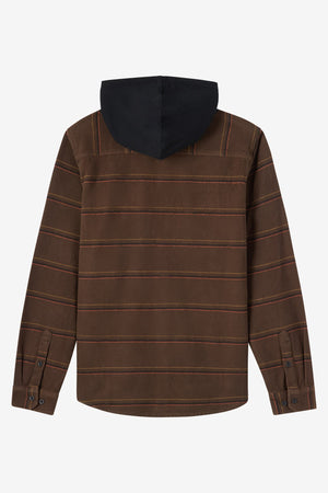 O'Neill Archer Hooded Flannel L/S Shirt-Turkish Coffee