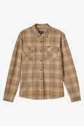 O'Neill Sutton Knit Plaid L/S Shirt-Dark Khaki