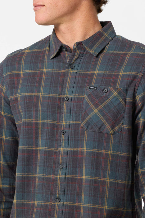 O'Neill Redmond Plaid Flannel L/S Shirt-Dark Slate