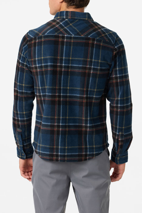 O'Neill Glacier Plaid Superfleece L/S Shirt-Midnight Navy